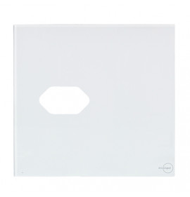 Placa p/ 1 Tomada 4x4 - Novara Glass Branco